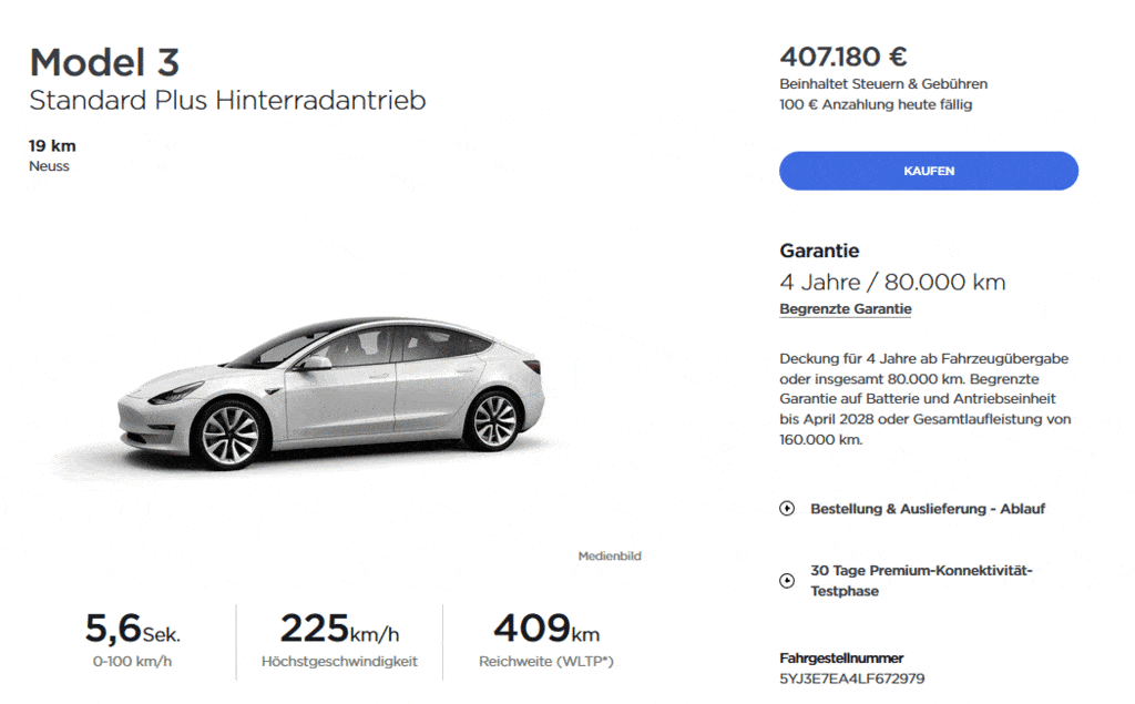 Teures Tesla Model 3