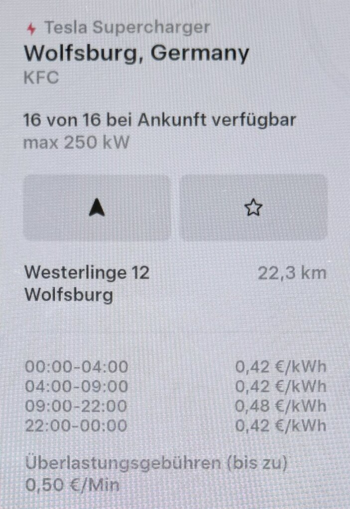 Supercharger Wolfsburg: Preise im April 2026